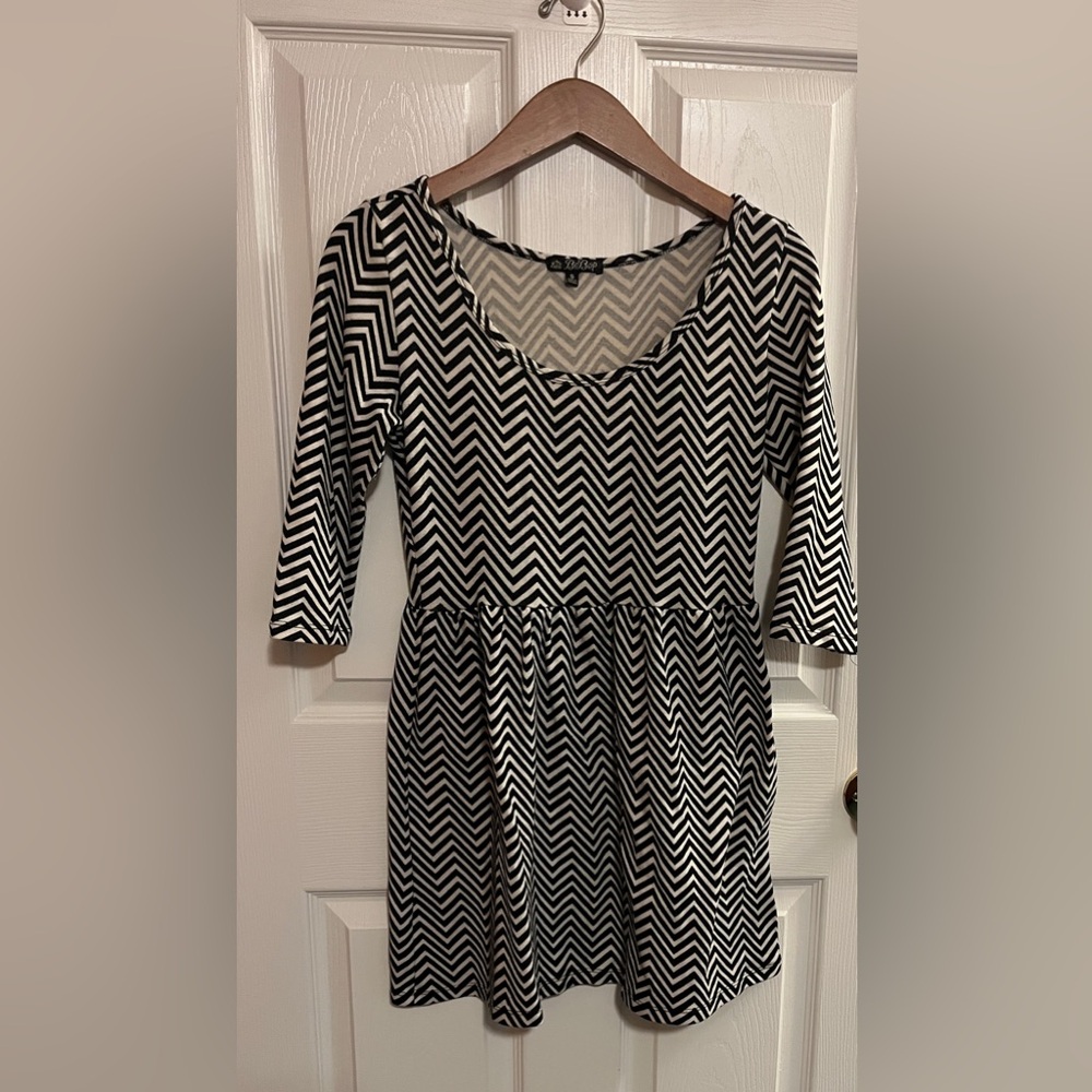 BeBop Black and White Zigzag Mini Dress